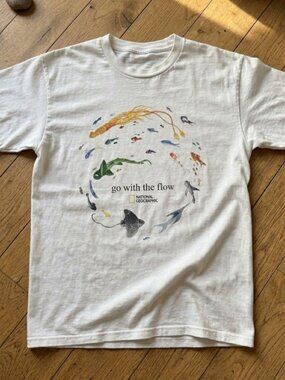 White National Geographic Go With The Flow Graphic Tee